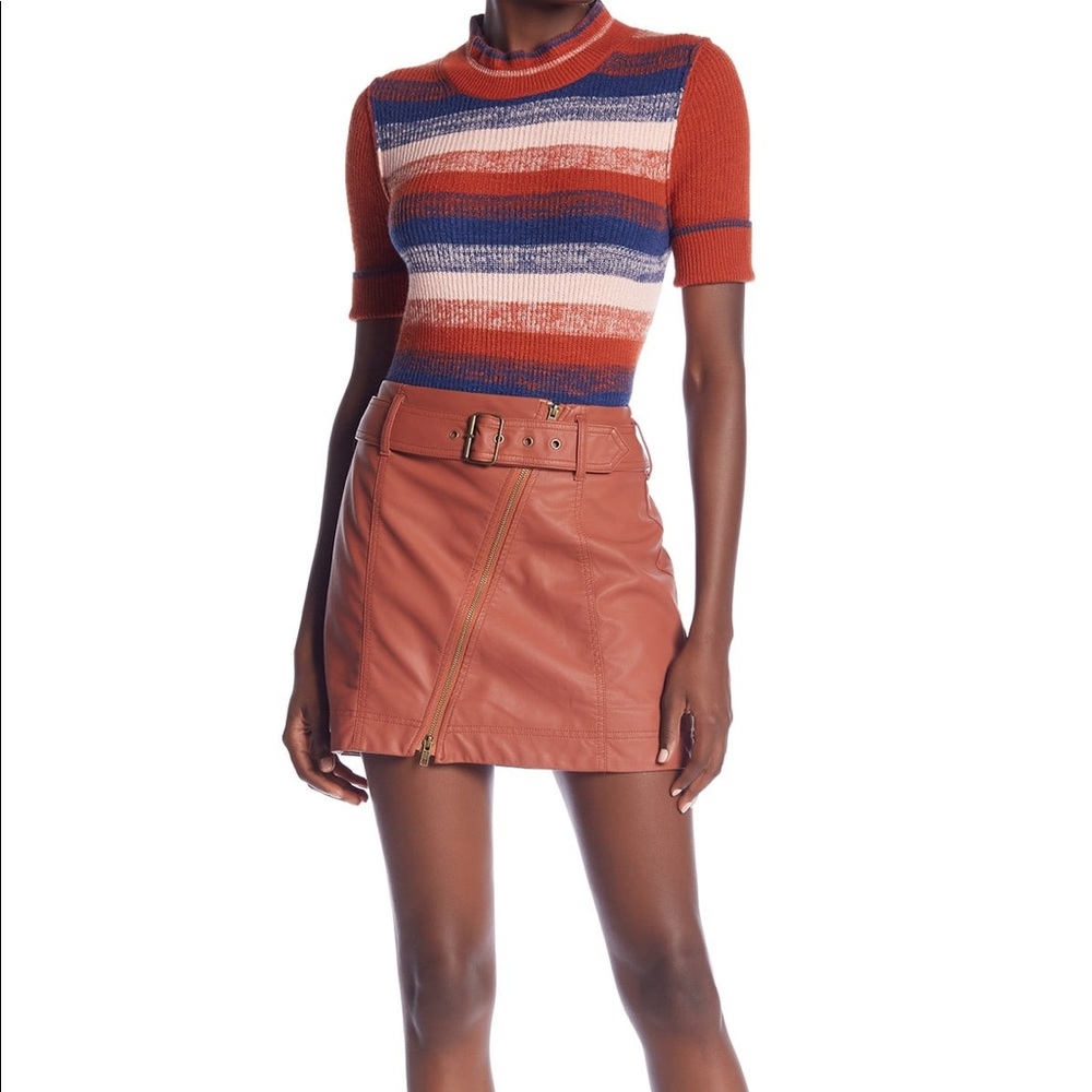 FREE PEOPLE Feelin Fresh Vegan Leather Mini Skirt - Picture 4 of 5